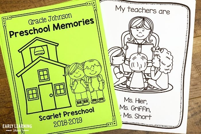 Some pages are editable in your Preschool Memory Book. 