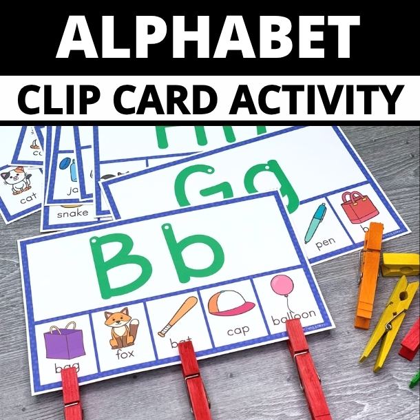 alphabet letter and beginning sound clip cards