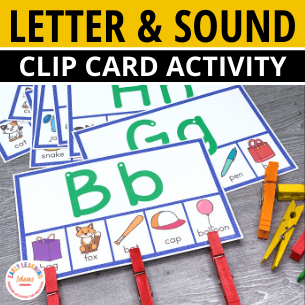 alphabet and beginning sound clip cards