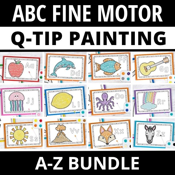 Alphabet Letters A-Z Q-tip dot painting activity pages