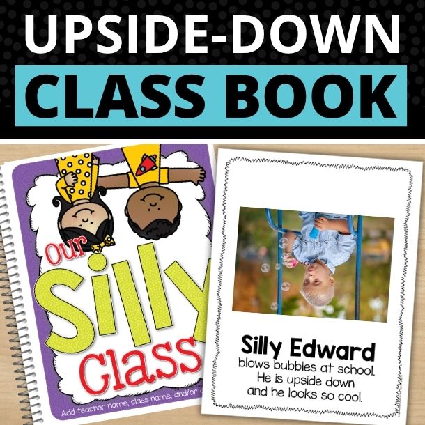 Silly upside down name class book for preschool