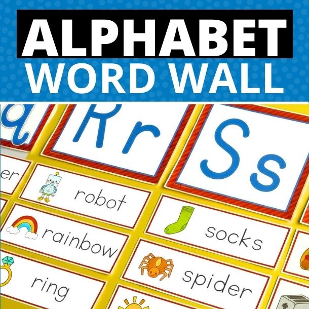 alphabet letter and sound word wall for preschool and kindergarten 