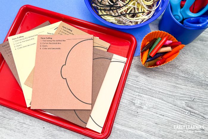 fold and cut - printable cutting practice activity - face