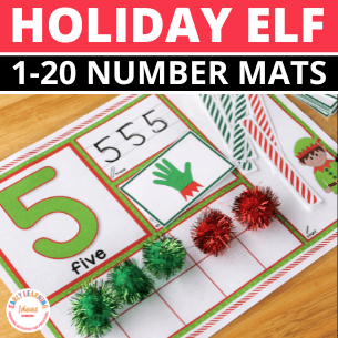 elf theme number and counting mats