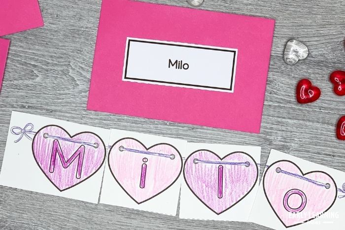 Put the printable Valentine's Day name puzzle in an envelope to give it as a gift to your students