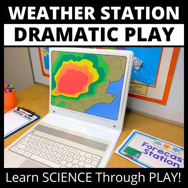 Weather station dramatic play center printables
