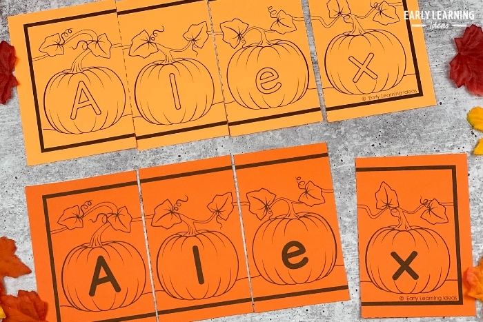 pumpkin printable name puzzles
