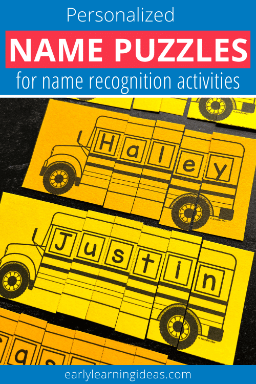 How to Use School Bus Personalized Name Puzzles for Name Recognition activities