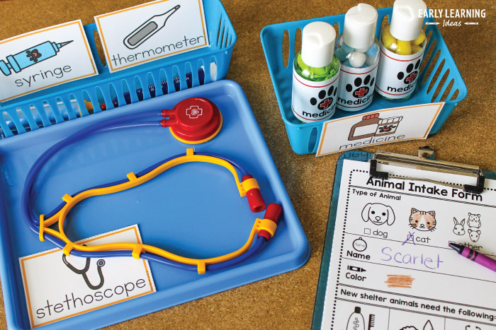 vet supply props for a dramatic play area