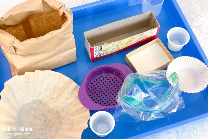materials for a preschool water experiments