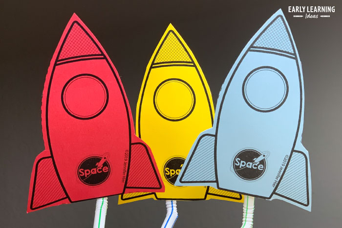 easy printable rocket for kids are great space themed craft activities and science and stem projects.