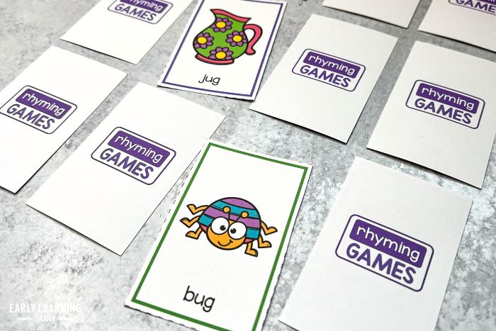 rhyming matching game - a printable rhyming game for preschoolers