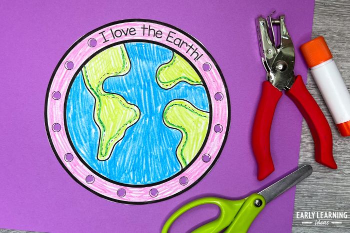 I love the Earth printable Earth Day crafts for preschoolers and is a example of easy spring crafts for preschoolers
