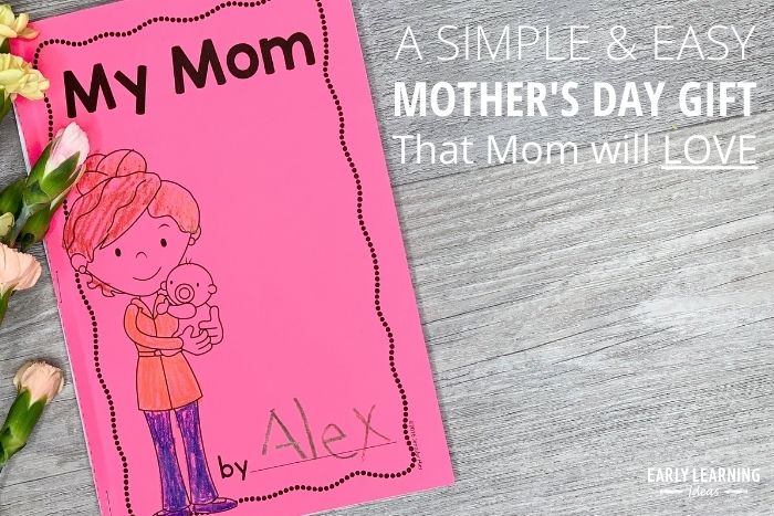 A simple printable preschool mothers day book for kids to make for their mom
