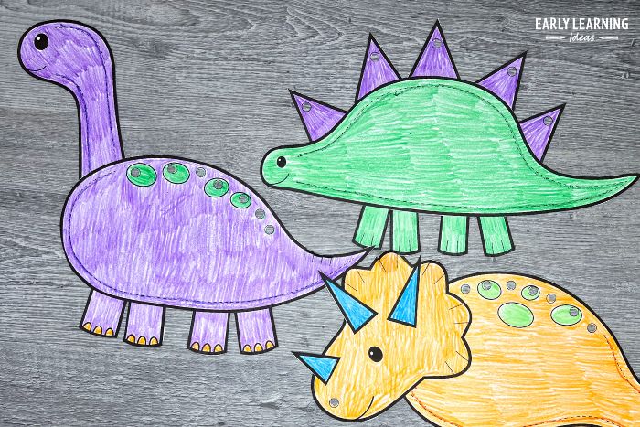 Dinosaur Craft for Kids Montessori Activity - Mighty Kids