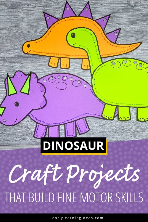 fun and easy dinosaur craft printable activities that will help kids build their fine motor skills.
