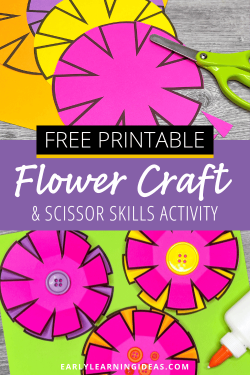 flower craft for preschoolers to help with how to improve cutting skills.