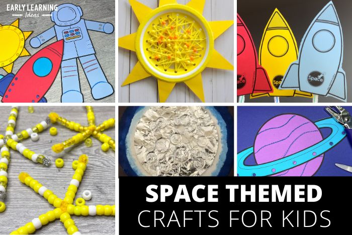 space theme craft activities for kids in preschool and kindergarten
