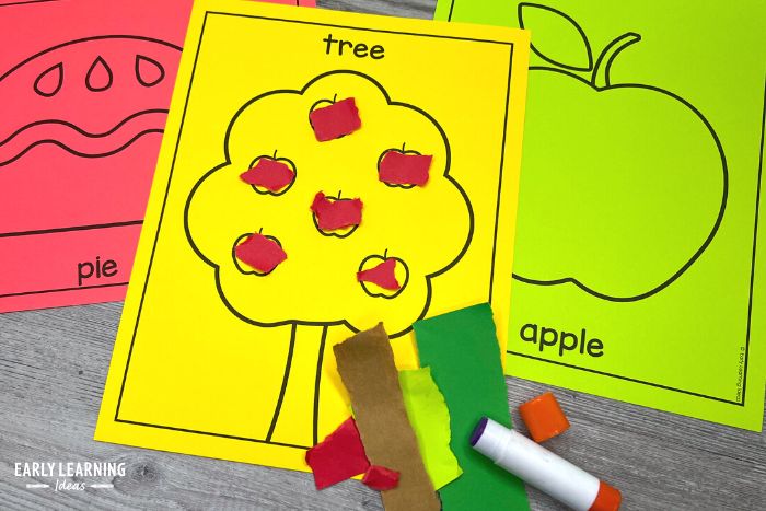 Torn Paper Apples: An Easy Fine Motor Activity - Friends Art Lab