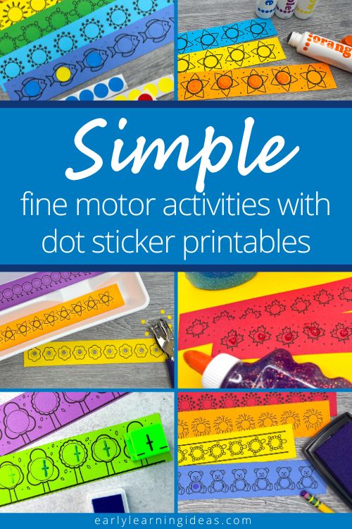 simple fine motor activities with dot sticker printables for preschoolers