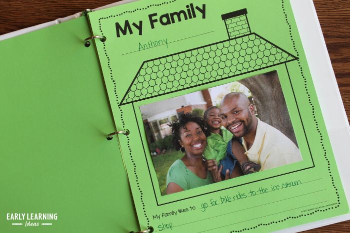 a family theme printable for preschoolers.
