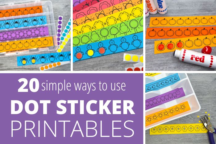 dot sticker printables used in simple fine motor activities for preschoolers