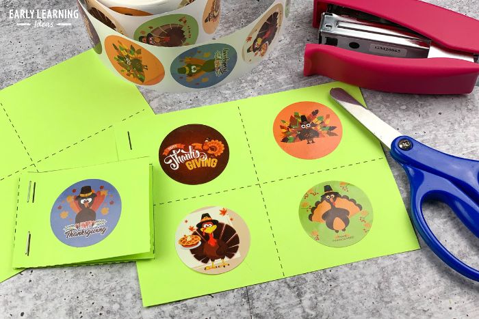 fine motor activities for fall - a cutting practice book with fall stickers