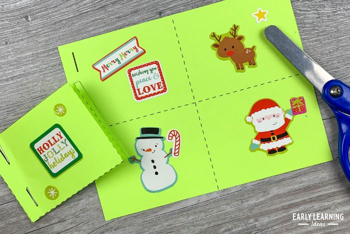Christmas-themed mini cutting practice books