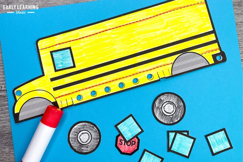 school bus craft with a glue stick.