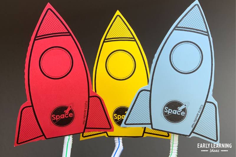 Printable rockets to use in a space station dramatic play center
