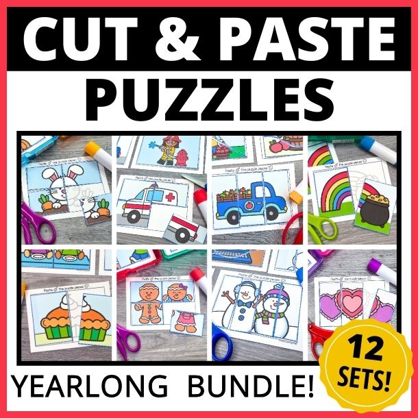 cut and paste puzzle activities bundle

