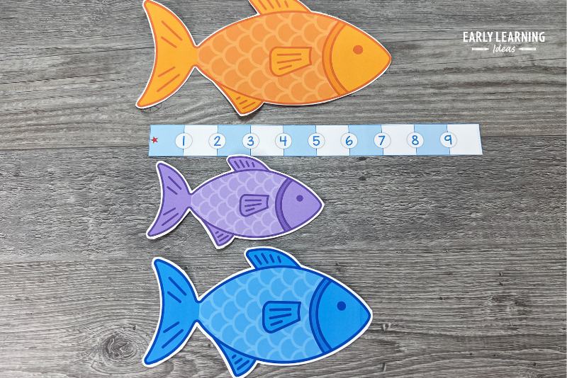 Measuring printable fish with a measuring strip
