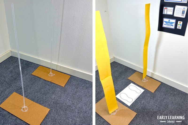 DIY body scanner for security area in a preschool dramatic play airport