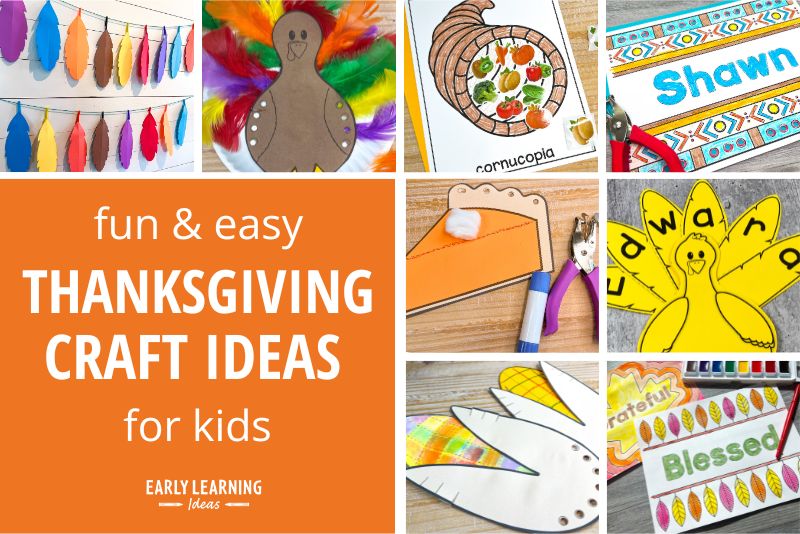 Thanksgiving crafts for preschool kids - a collage title image