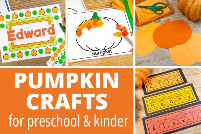 pumpkin crafts for preschool and kindergarten collage represents a variety of different paper crafts