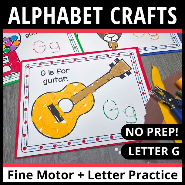 Letter G craft activity guitar