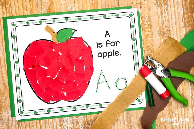 A is for apple - Crafts for the letter A -easy no p rep craft