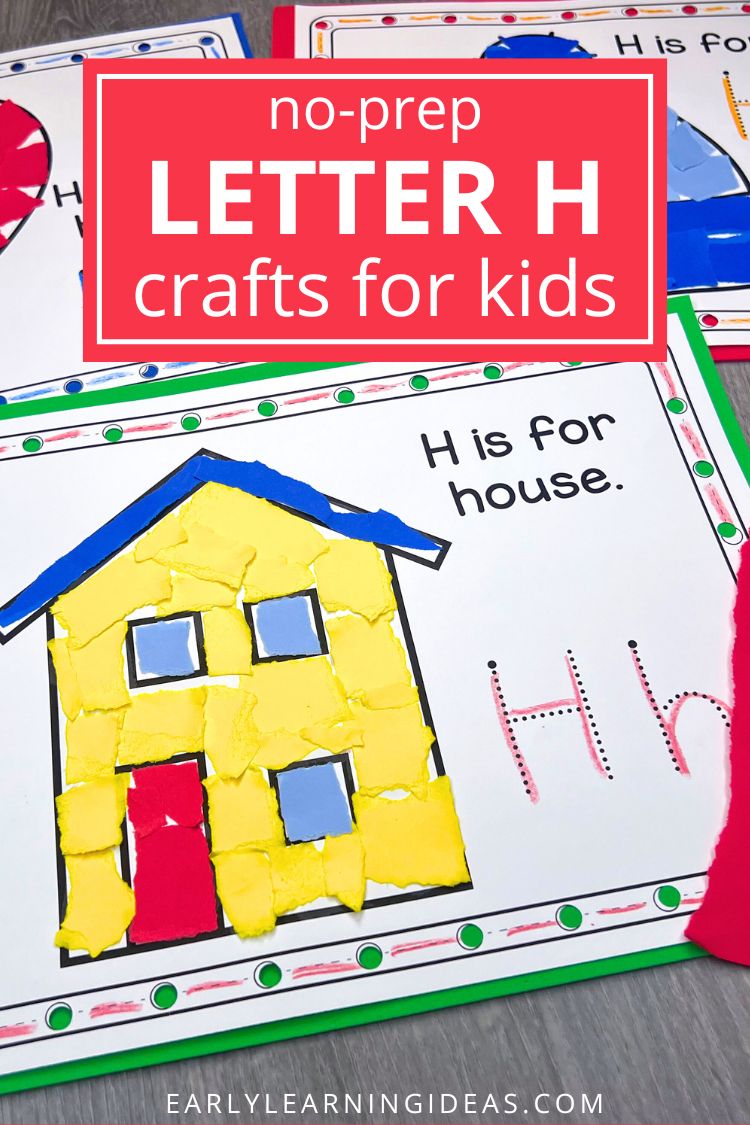 Letter h crafts for preschool kids - An his is for house craft is shown