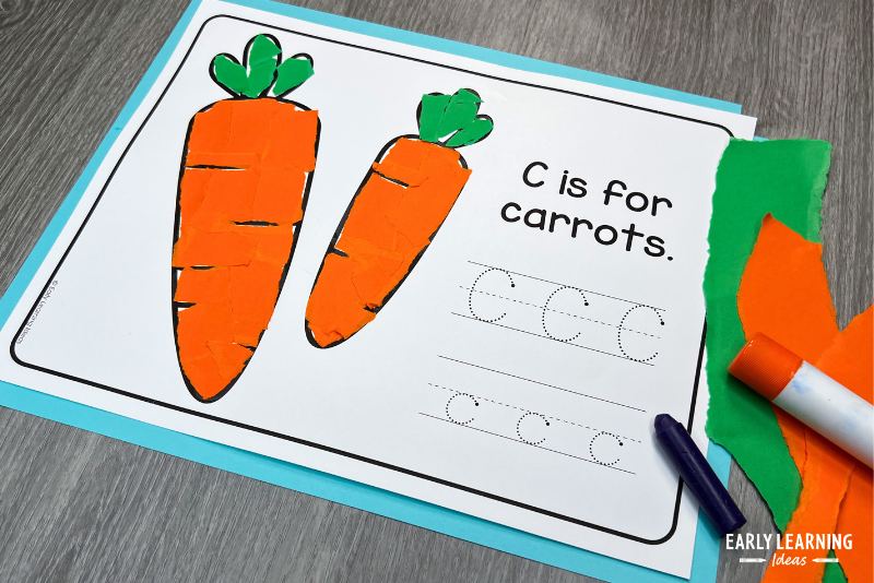 c is for carrot letter c craft for preschool