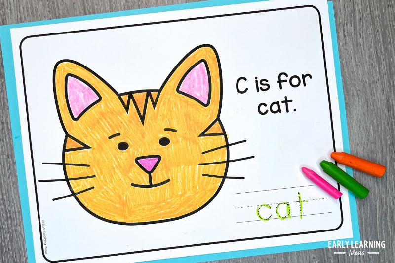 c is for cat letter c craft or coloring page