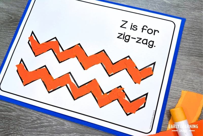 Easy letter Z craft for preschool - z is for zig-zag craft