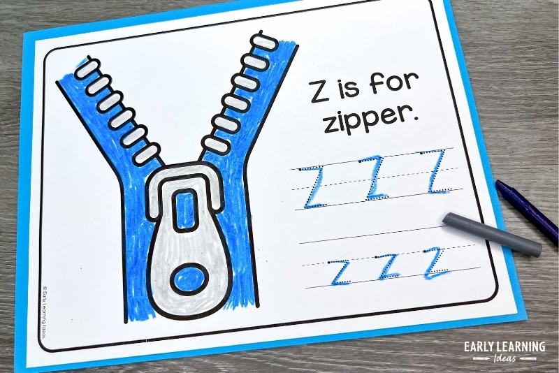 Z is for zipper craft for the letter Z