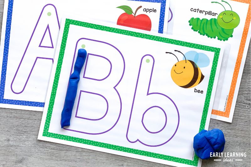 alphabet playdough mat for fine motor activities for preschool
