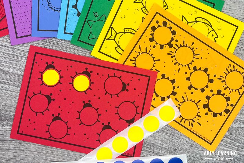 dot sticker task cards - fine motor activities for preschool kids