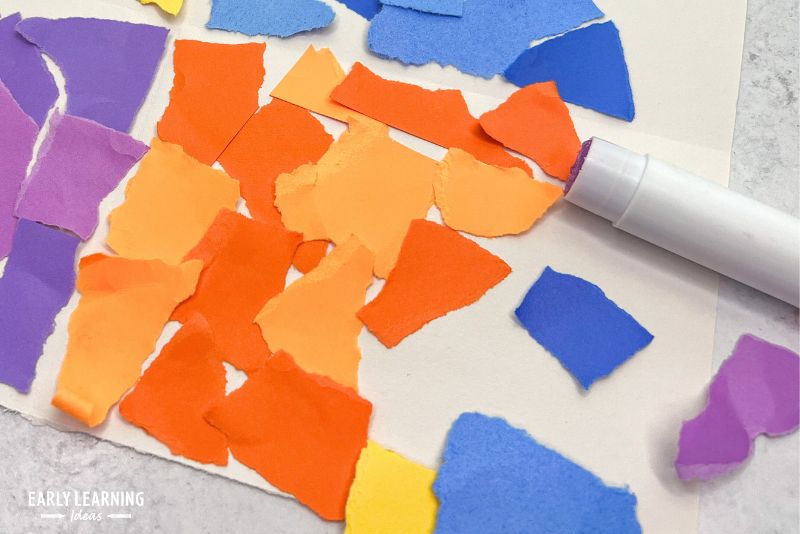 tear art activity for fine motor practice