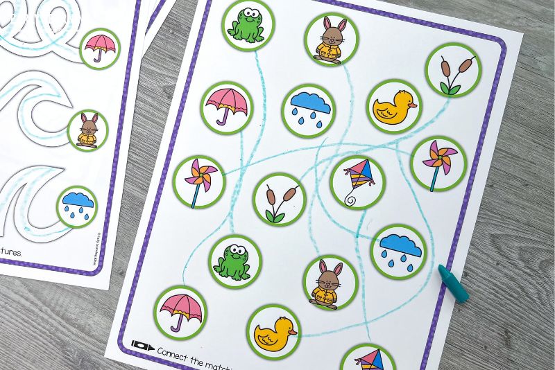 image matching pre-writing practice sheets - fine motor activities for preschool