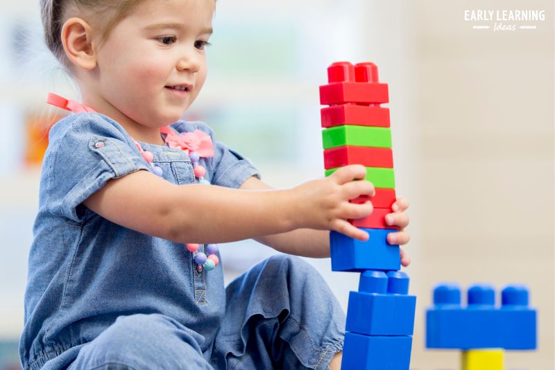 building with duplo blocks - a fine motor activity