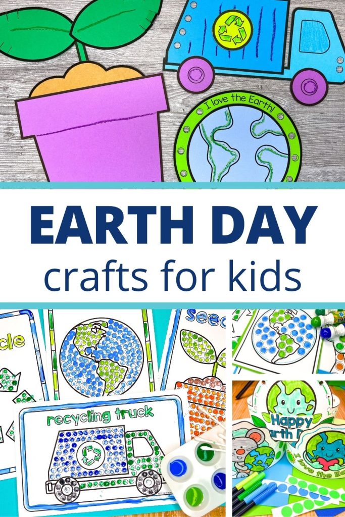 Earth Day Activities - a collage of crafts for kids