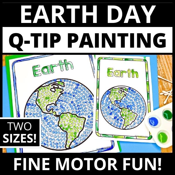 Earth Day q-tip painting printables
