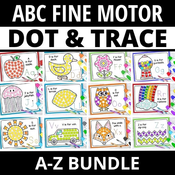 Alphabet Dot Marker Coloring and Tracing Sheets